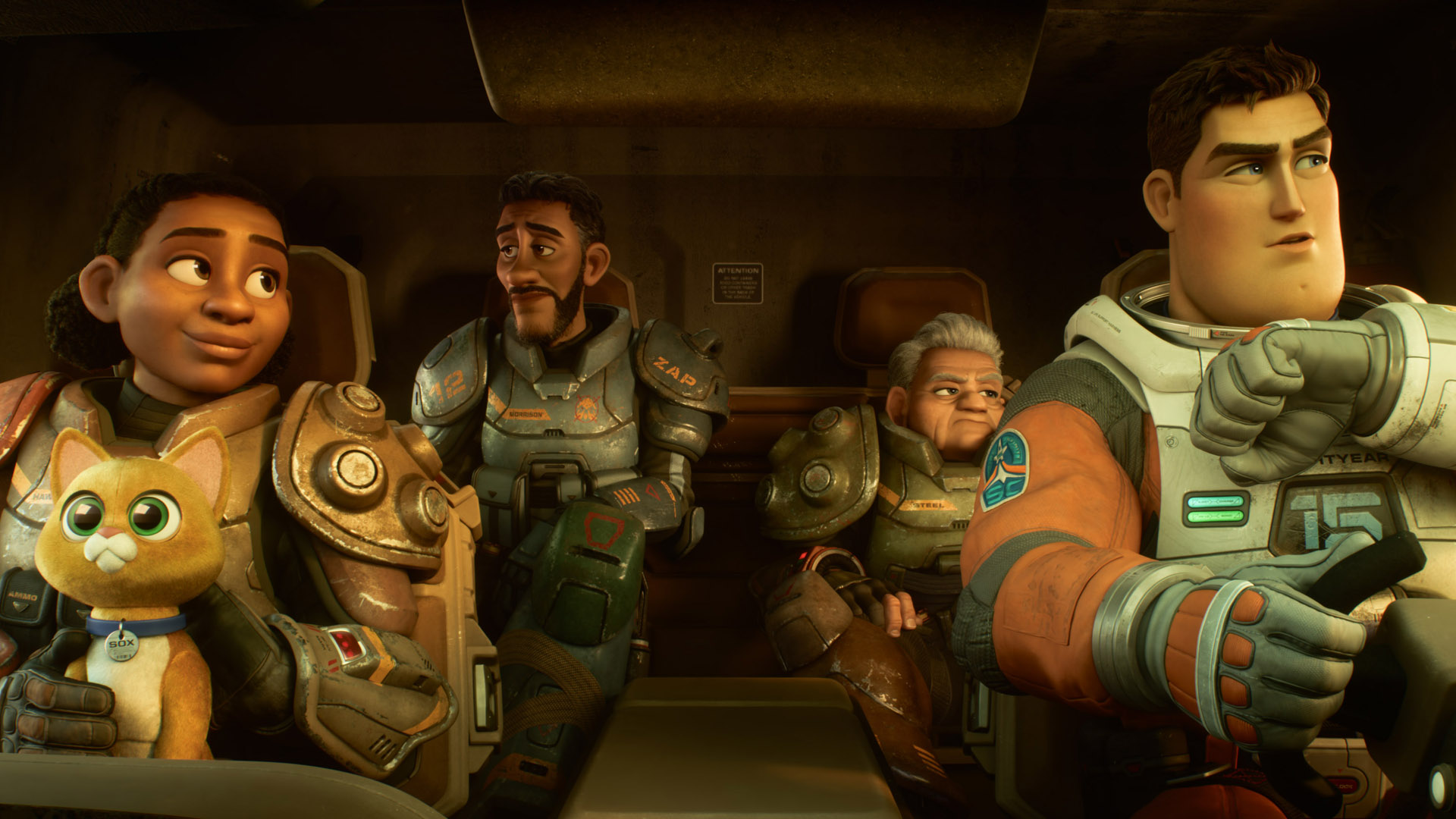 Buzz and his new crew go in search of a new ship in Pixar's Lightyear movie