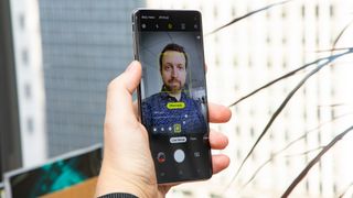 The viewfinder on a Samsung Galaxy S10