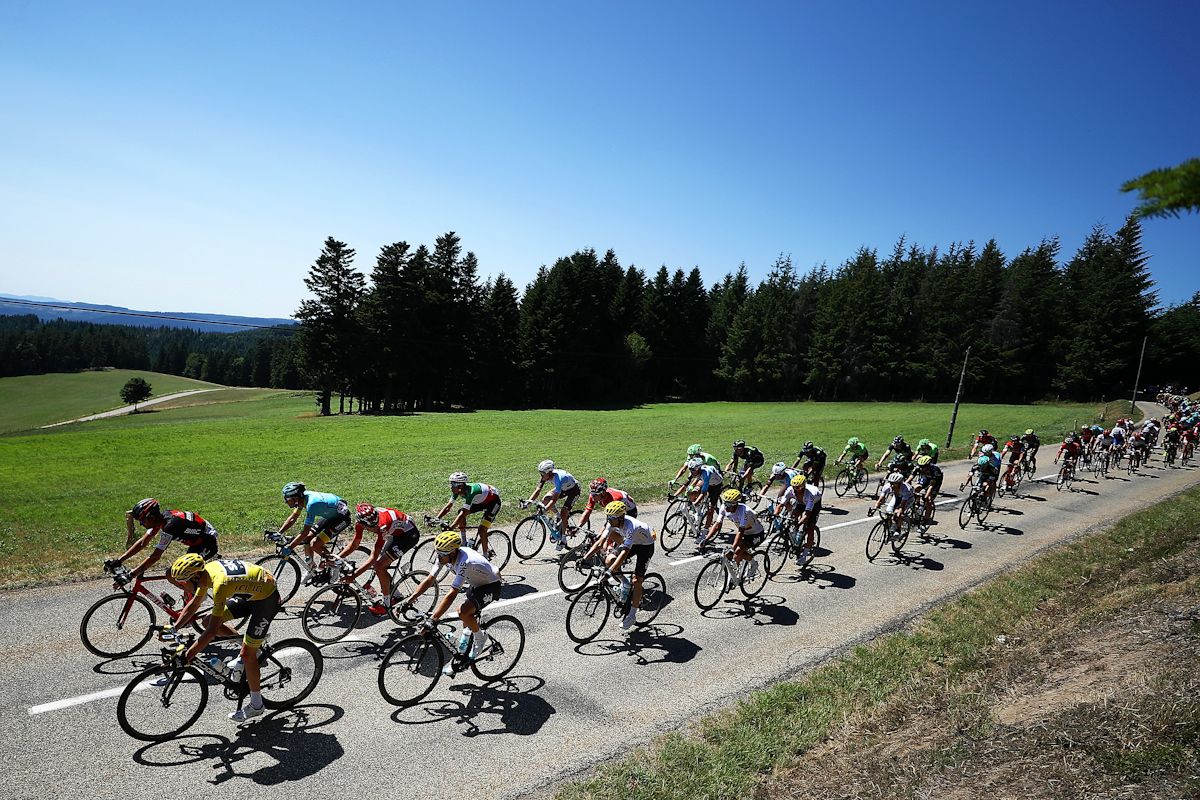 The peloton in action during stage 16 at the Tour de France