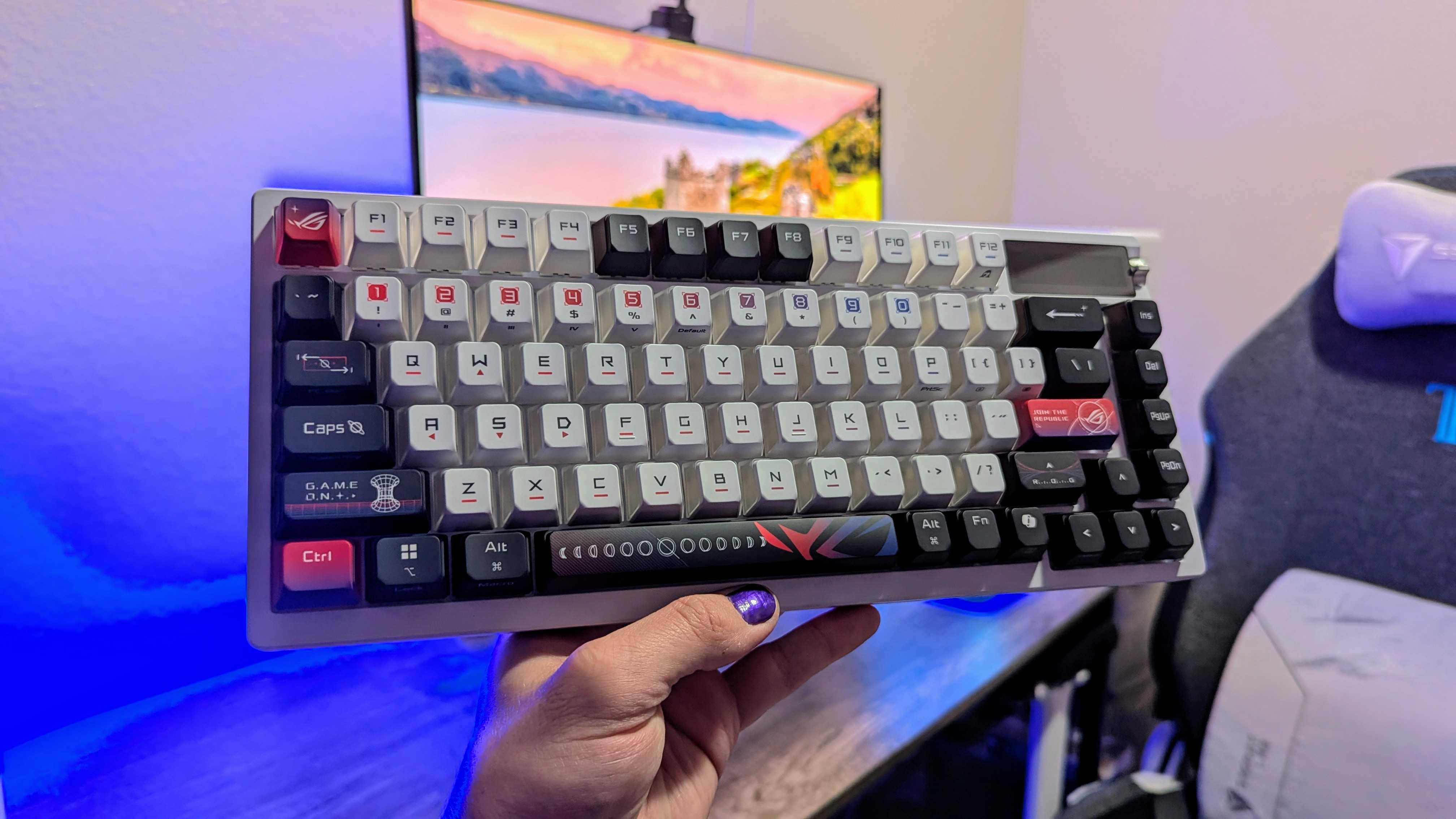 Image of the ASUS ROG Azoth X wireless gaming keyboard.