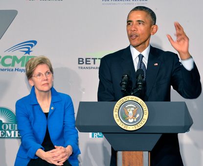 Elizabeth Warren and Barack Obama