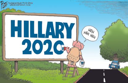 Political Cartoon U.S. Hillary 2020 sign GOP