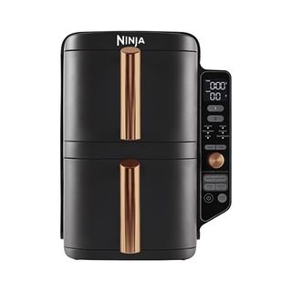 Ninja Double Stack Xl Air Fryer, Vertical Dual Drawer Air Fryer With 4 Cooking Levels, 2 Drawers & 2 Racks, Space Saving Design, 9.5l Capacity, 6 Functions, 8 Portions, Tongs, Black/copper Sl400ukcp