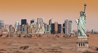 New York City Seen Through Mars' Atmosphere