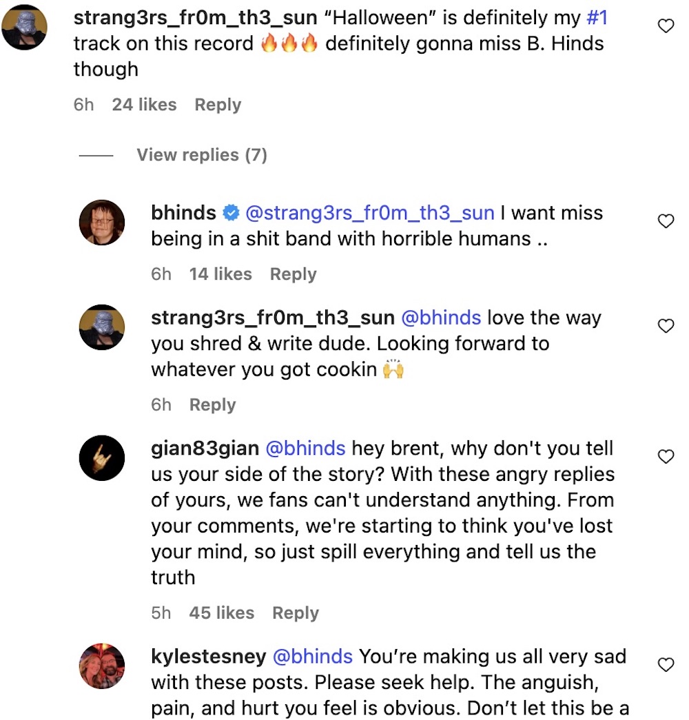 Brent Hinds comment