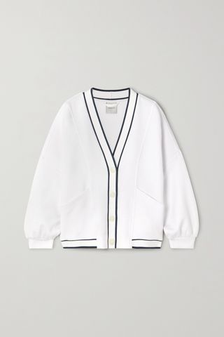 Decker Off-Court Striped Cotton-Jersey Cardigan