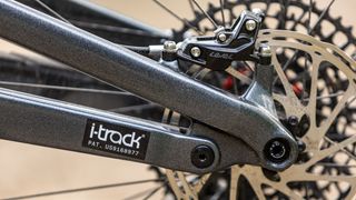 A rear SRAM Level brake on the Norco Optic C1
