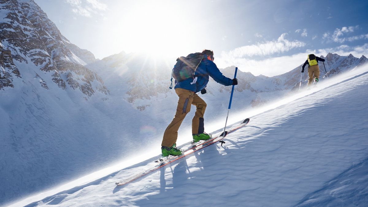 Types of cross country ski bindings: ski mountaineering