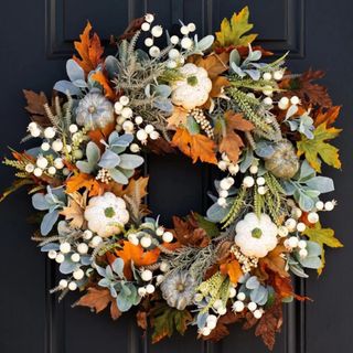 Fall Wreath with Pumpkins