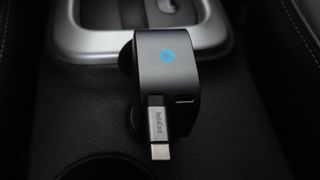 Anker Nano 75W Car Charger inside a car