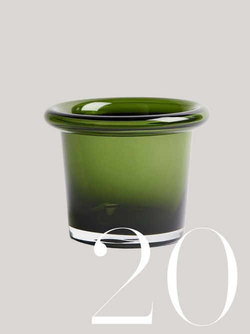 Green Glass Plant Pot