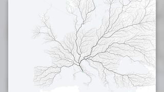 The map created by Moovel Lab that looked at the best way to Rome using using modern routes.