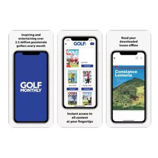 The Golf Monthly App on a white background