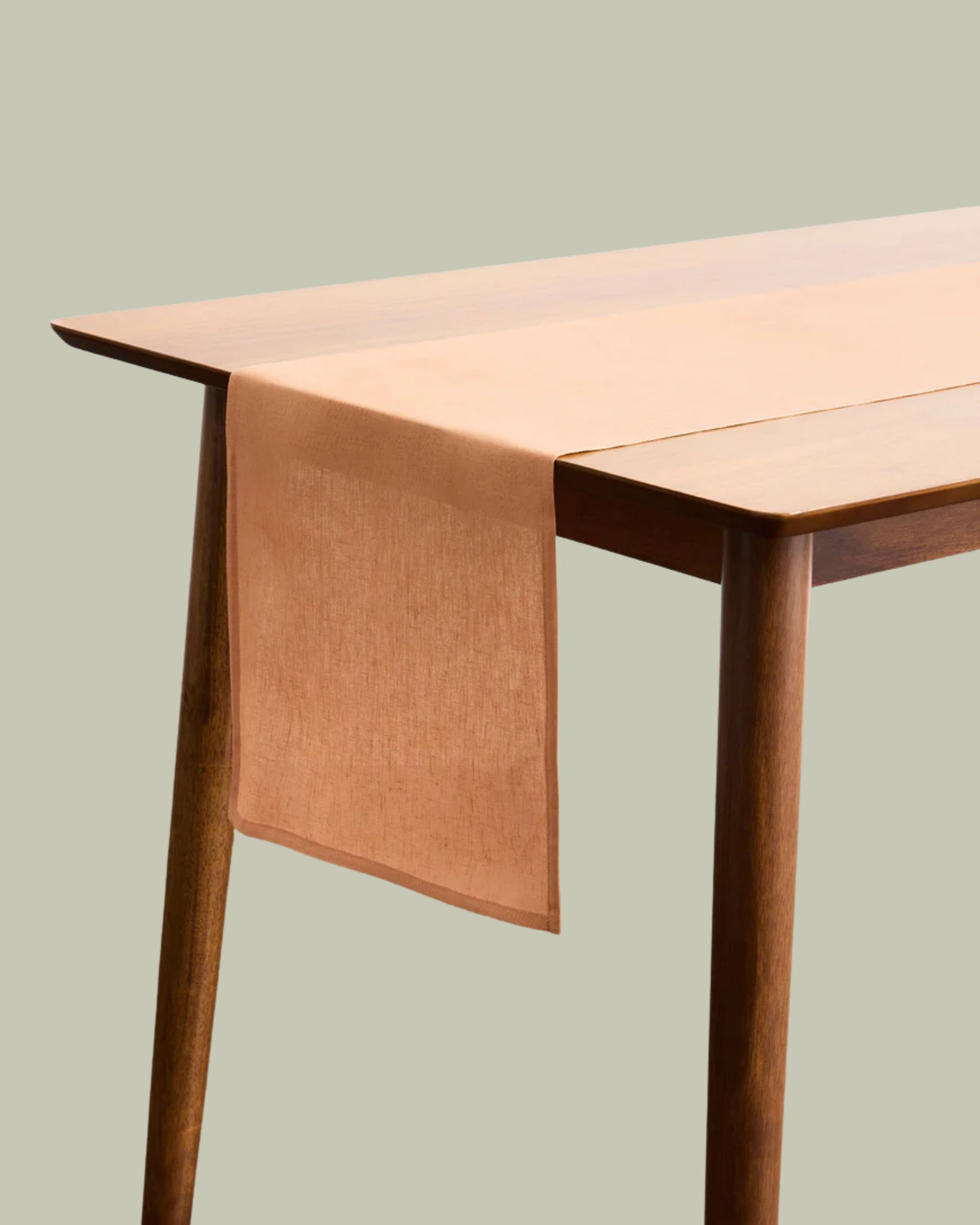 Bed Threads, Terracotta 100% French Flax Linen Table Runner