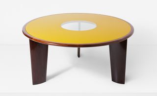 round table with yellow coloured top