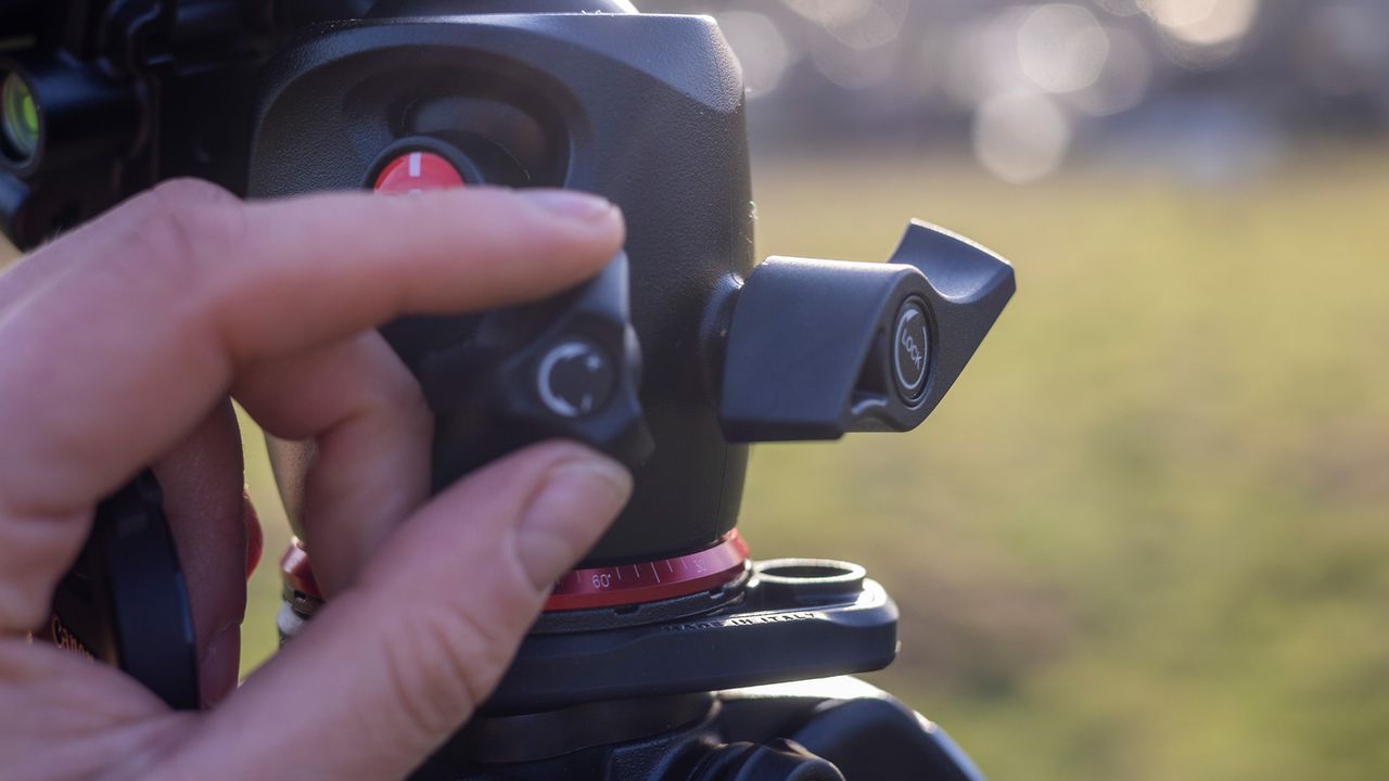 A close up of the friction and lock levers which allow precise control