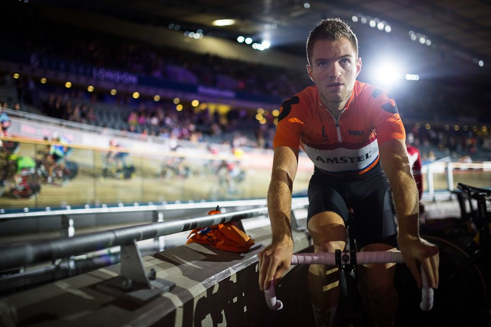 Yoeri Havik of the Netherlands warms up ahead of the Six Day London