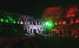 As the sun set, the Italian tricolore lights shone brighter, setting the scene for a rather evocative al fresco dinner