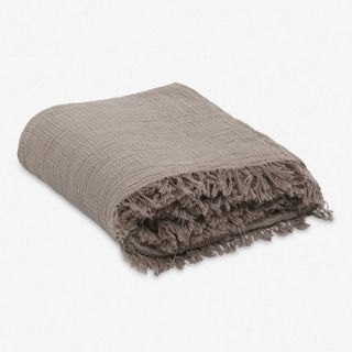 taupe cotton throw blanket