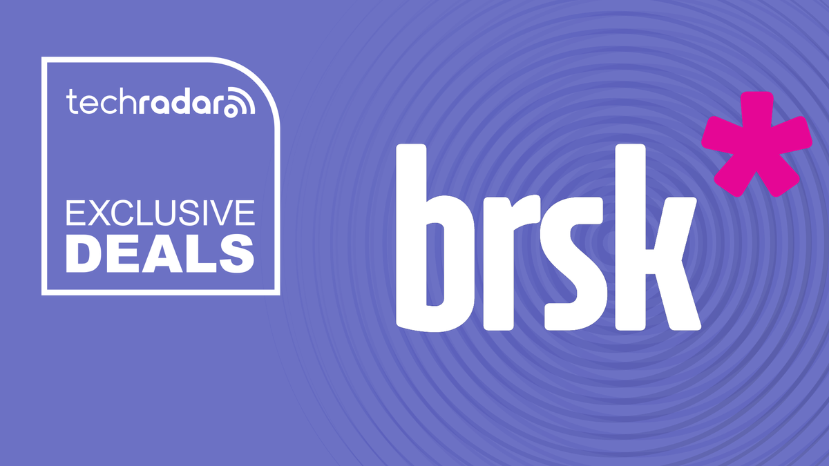 brsk logo on a blue background with white &#039;exclusive deals&#039; text on the left