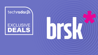brsk logo on a blue background with white 'exclusive deals' text on the left