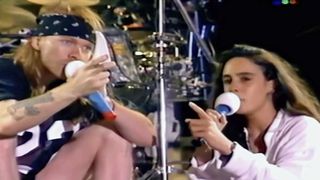 Axl Rose and translator onstage