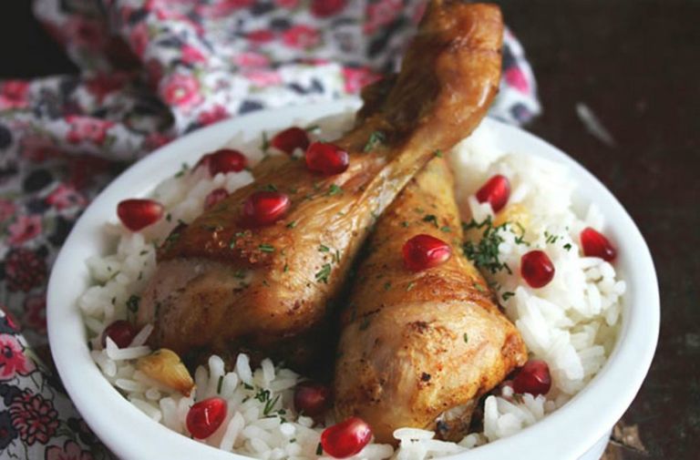 Baked spiced chicken with pomegranate