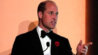 Prince William, Prince of Wales speaks to guests at the Tusk Conservation Awards