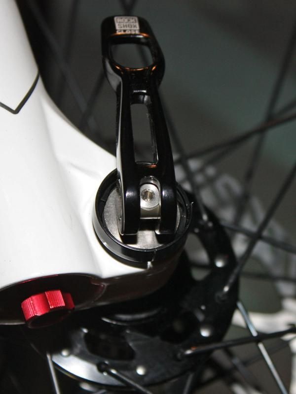 because it's tucked away underneath the lever and is adjusted with a 2.5mm Allen wrench.