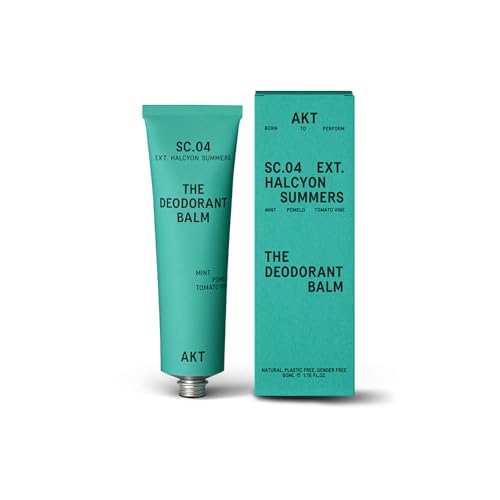 Akt, the Deodorant Balm. Award Winning, Multi-Use, Natural Deodorant. Plastic Free. Gender Free. Aluminium Free. 100% Effective — 1 Tube Lasts Up to 3 Months. Sc.04 Halcyon Summers. 50ml