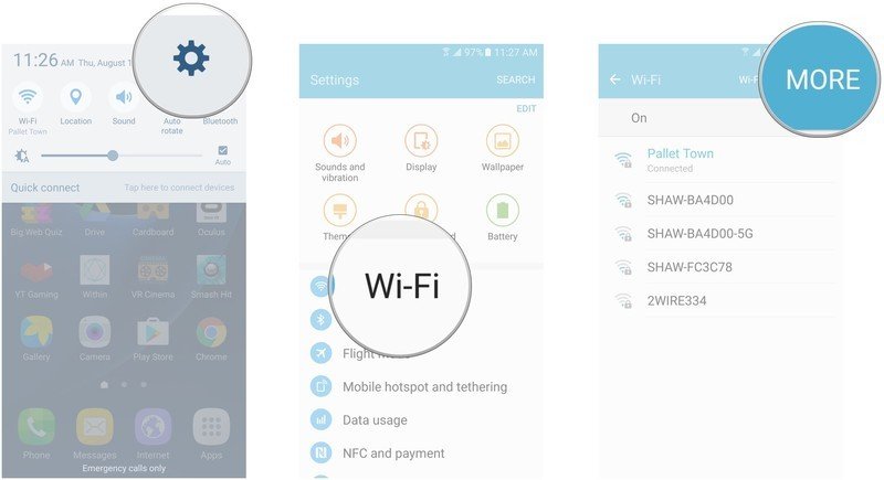 Launch Settings, tap Wi-Fi, tap More
