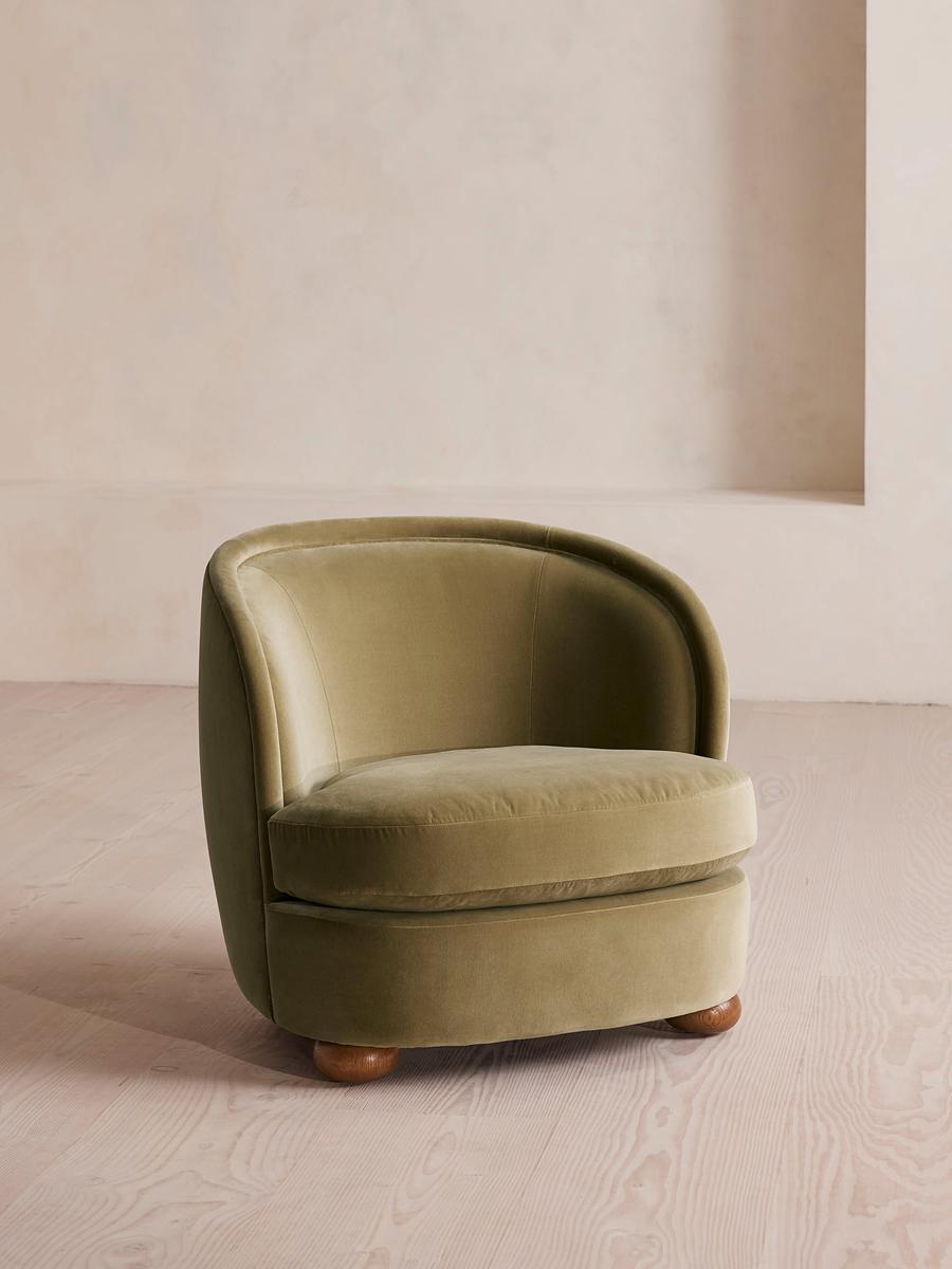 Blair Tub Armchair, Velvet, Lichen