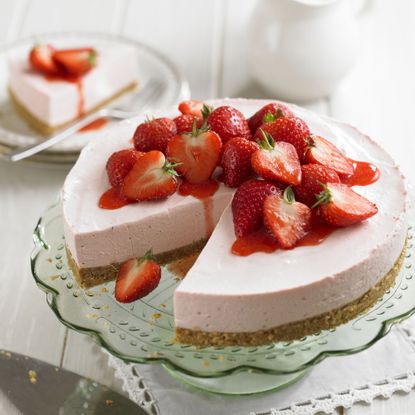 Strawberry Cheesecake with strawberry sauce recipe-recipe ideas-new recipes-woman and home