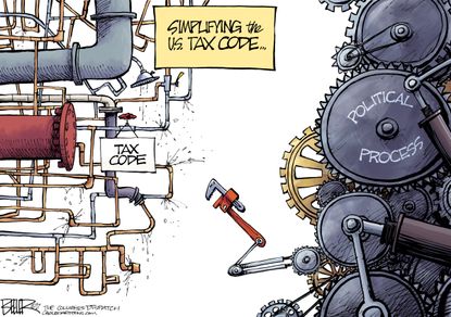 Political cartoon U.S. GOP tax reform