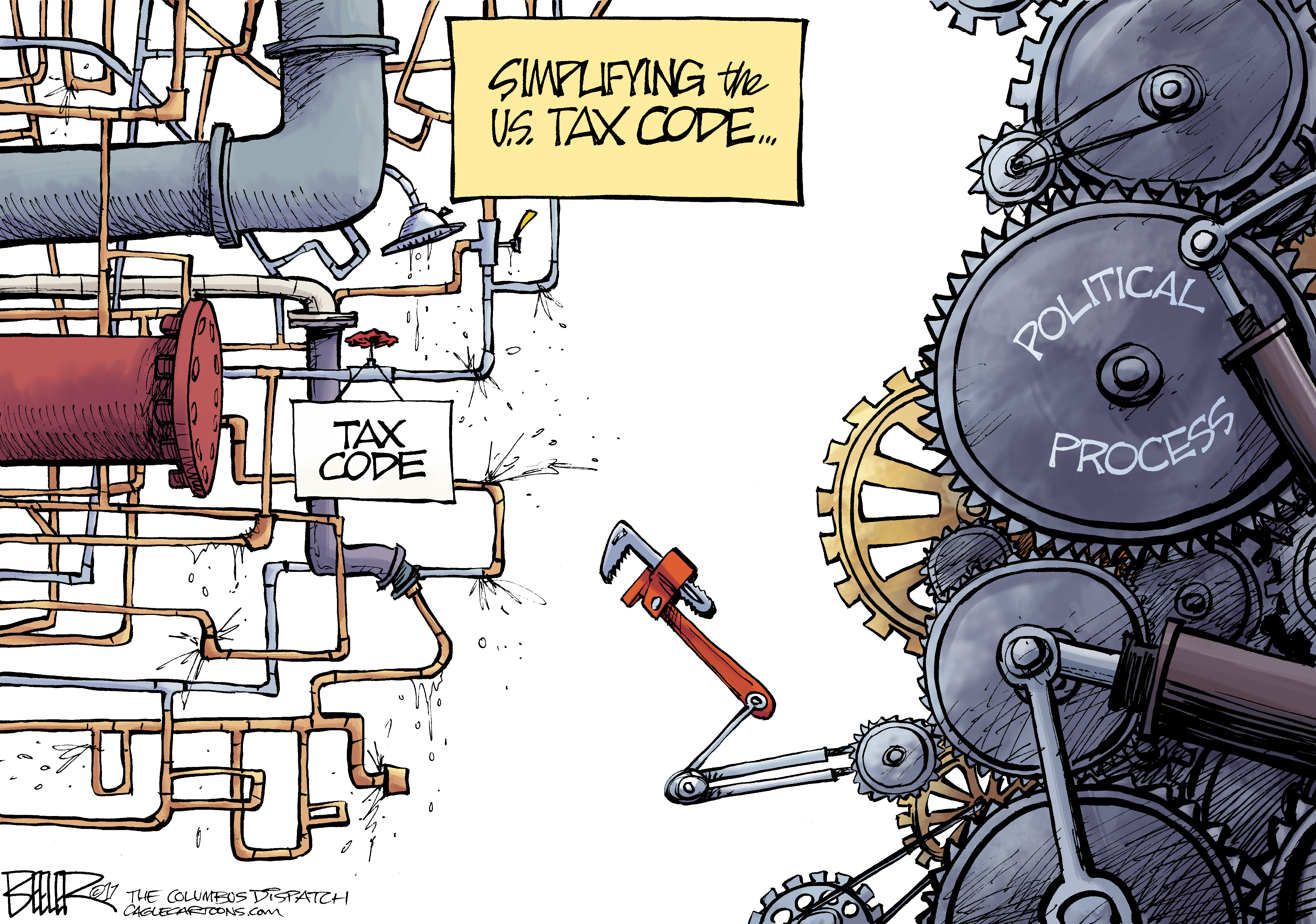Political cartoon U.S. GOP tax reform