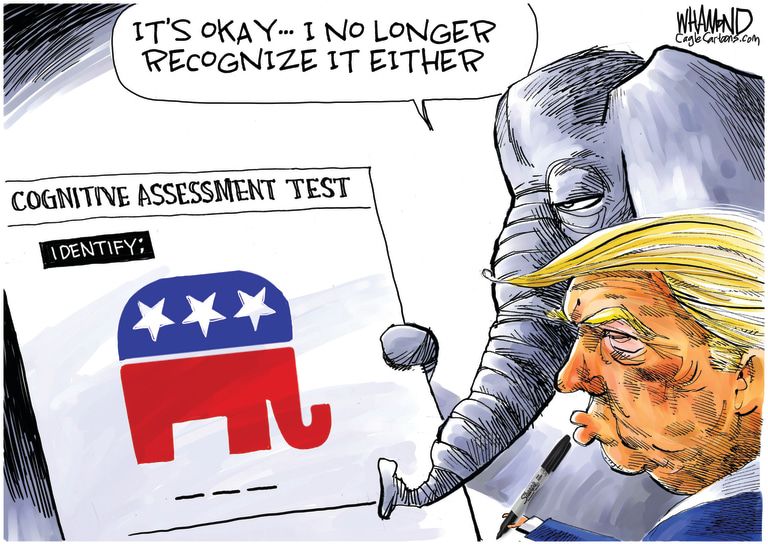 Political Cartoon U.S. Trump GOP Cognitive Test | The Week