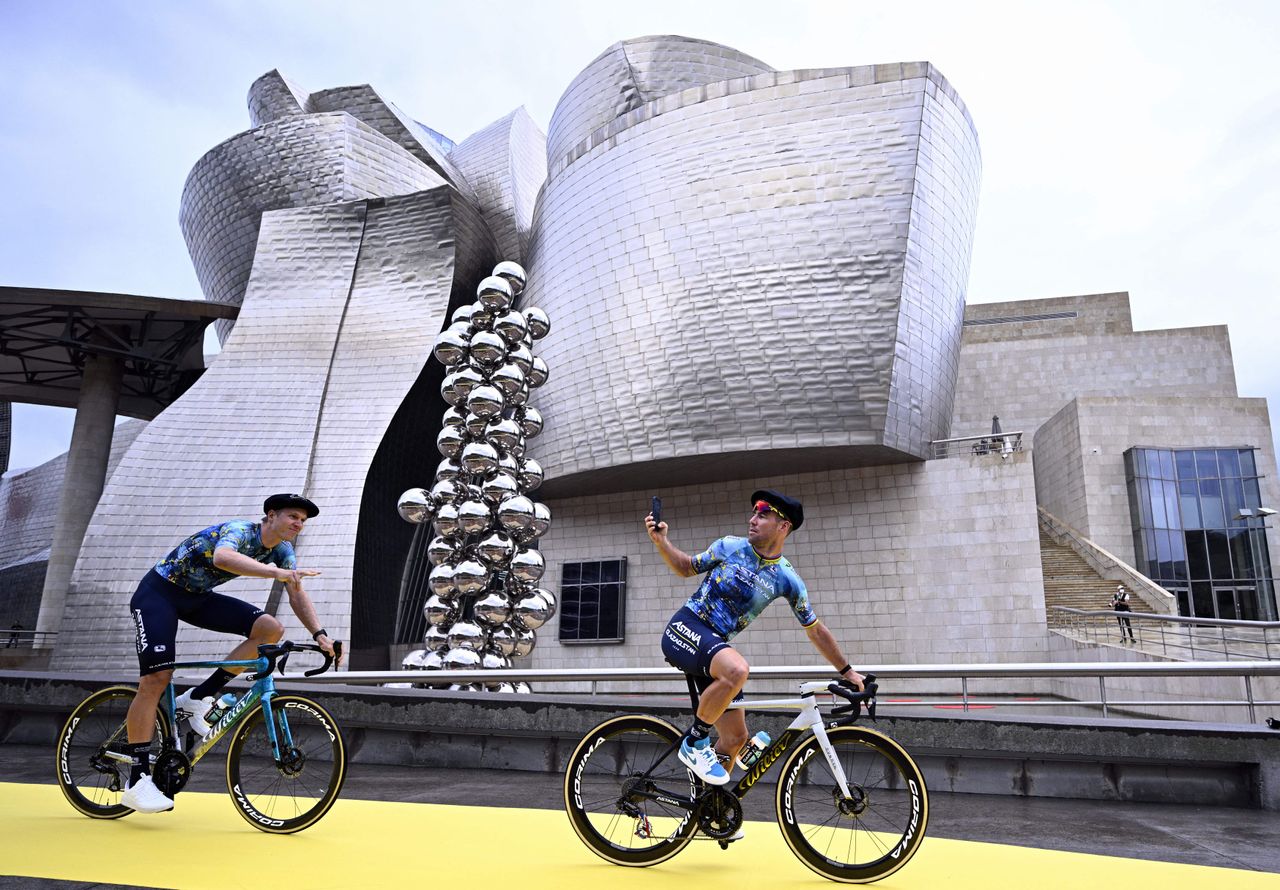 Riders at the Tour de France 2023 team presentation