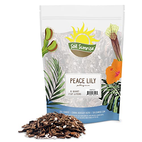 Peace Lily Potting Soil Mix (8 Quarts), for Planting, Growing, or Repotting Peace Lily Plants