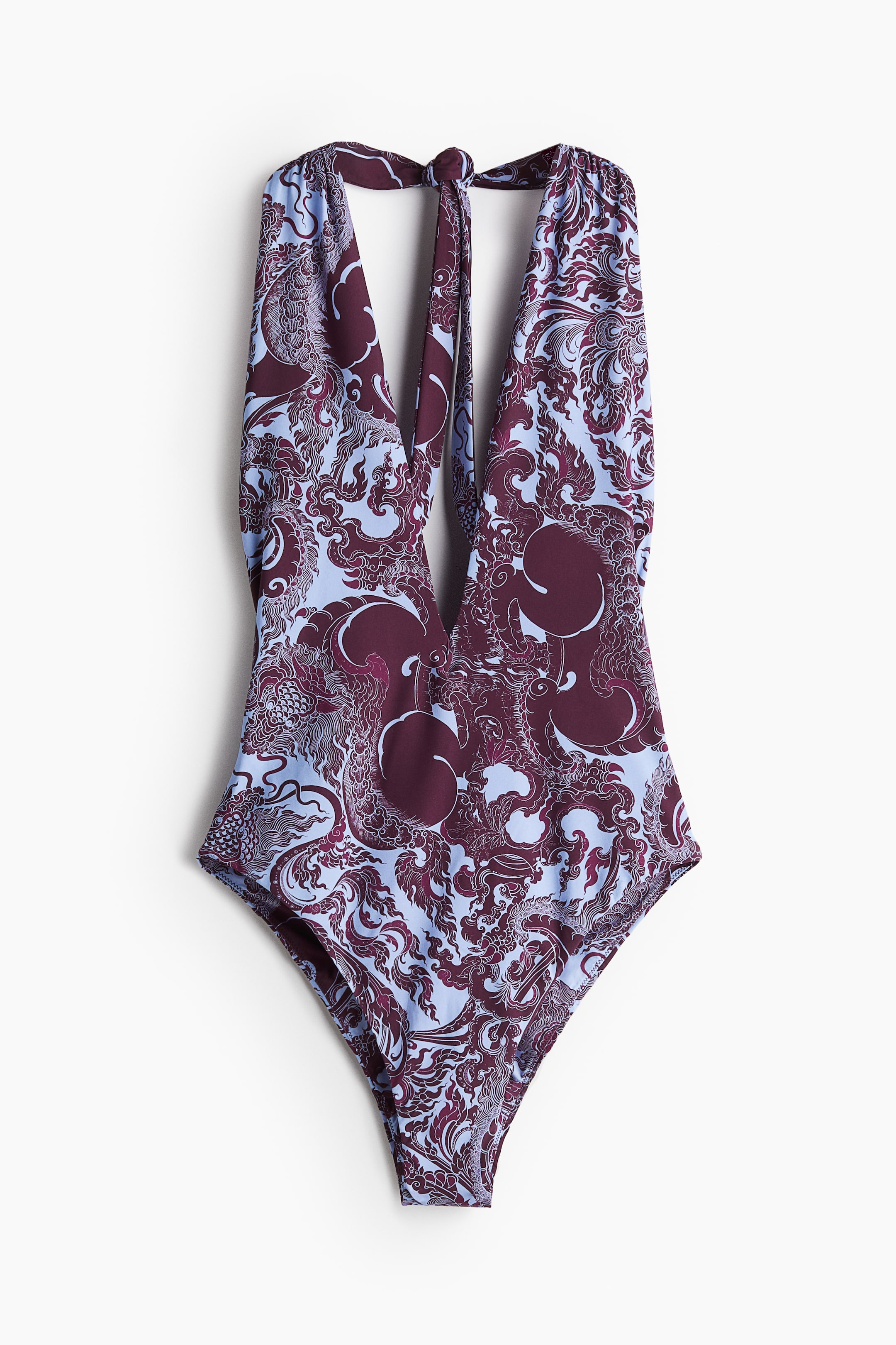 H&M x The White Lotus, Patterned Halterneck Swimsuit