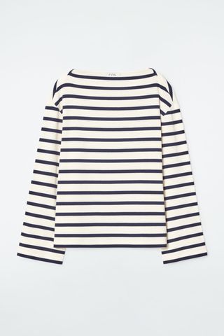 Striped Boat-Neck Top