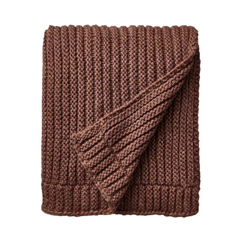 Rib Knit Throw Burgundy