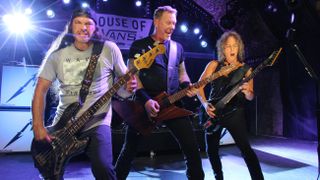A picture of Metallica performing live