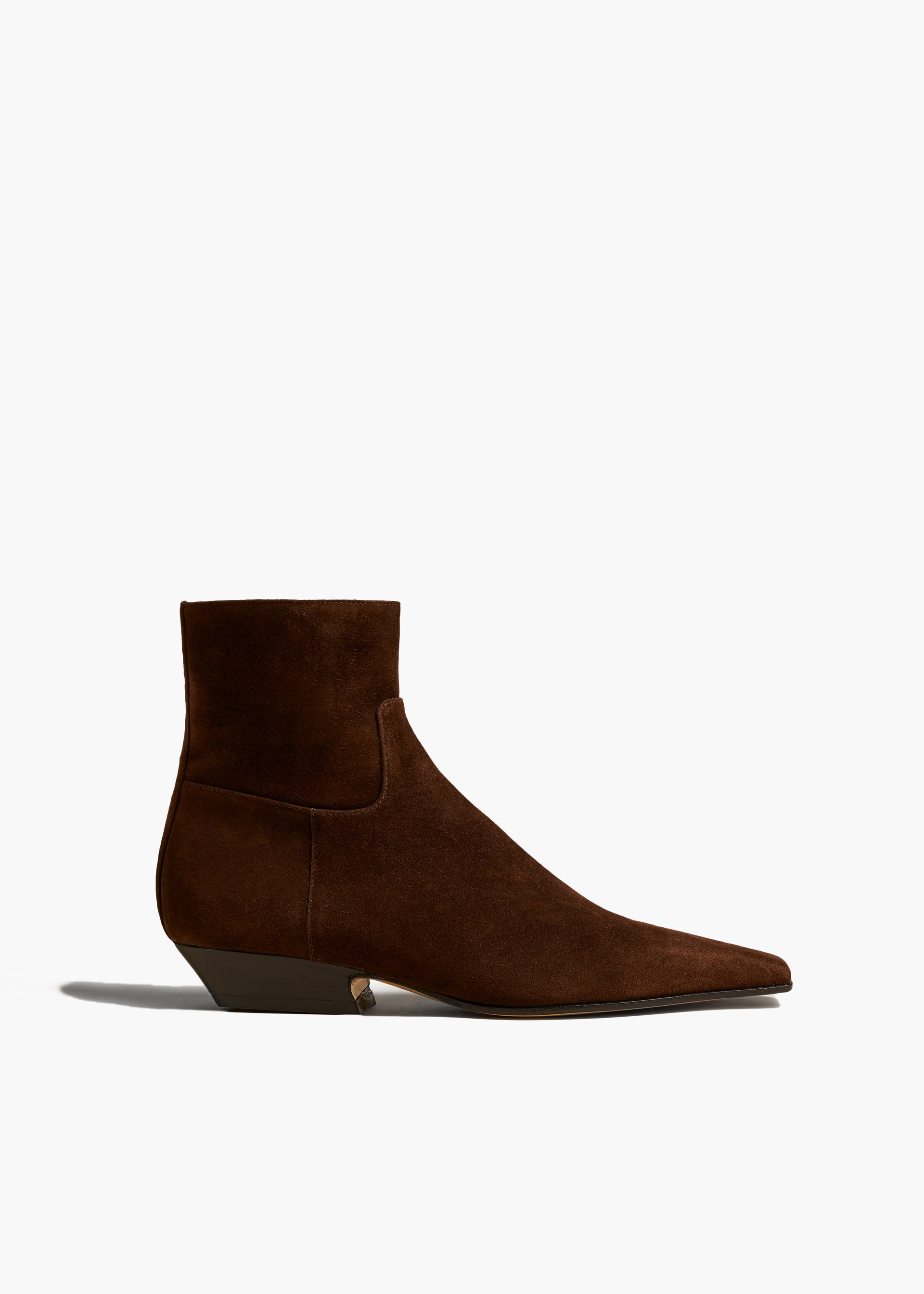 Marfa Ankle Boot in Coffee Suede - 35.5 / Coffee / 100%calfskin