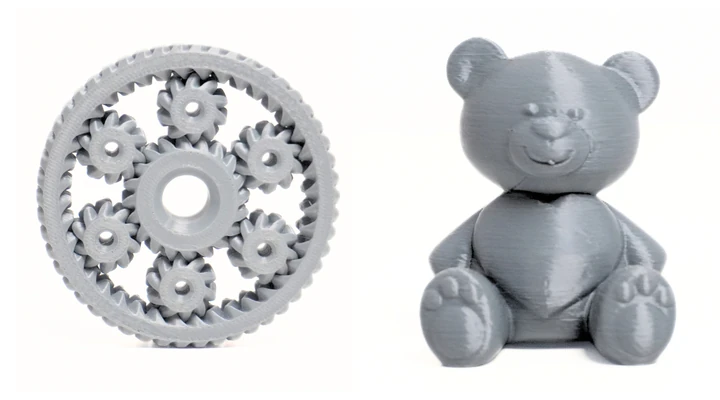 Prints made using recycled filament from the ExtrudeX machine