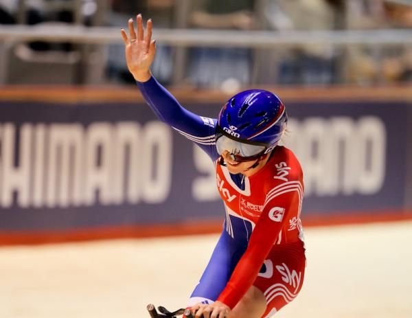 Great Britain's Laura Trott wins gold in the Women's Omnium