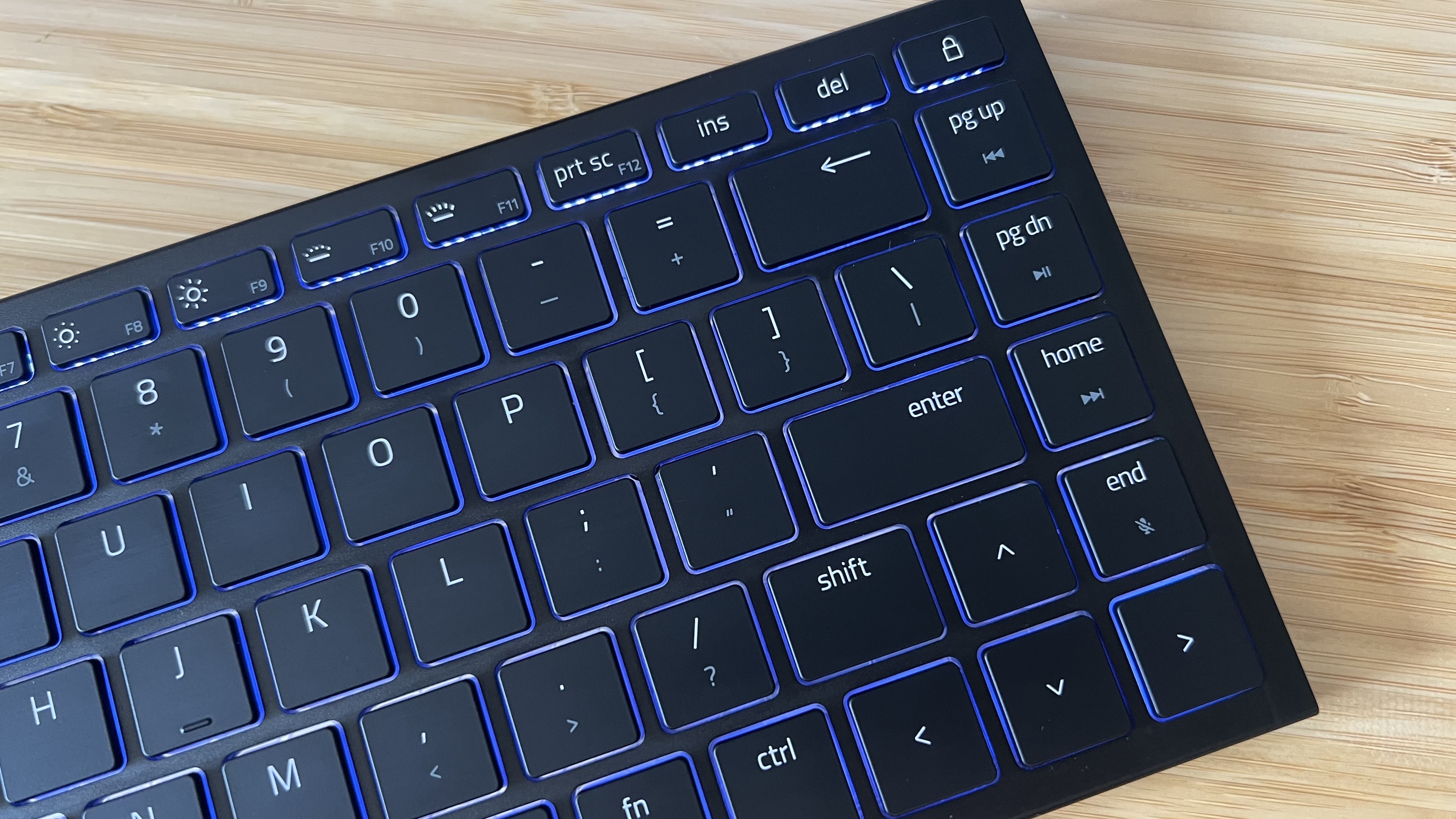Close up on media controls of Razer Joro gaming keyboard