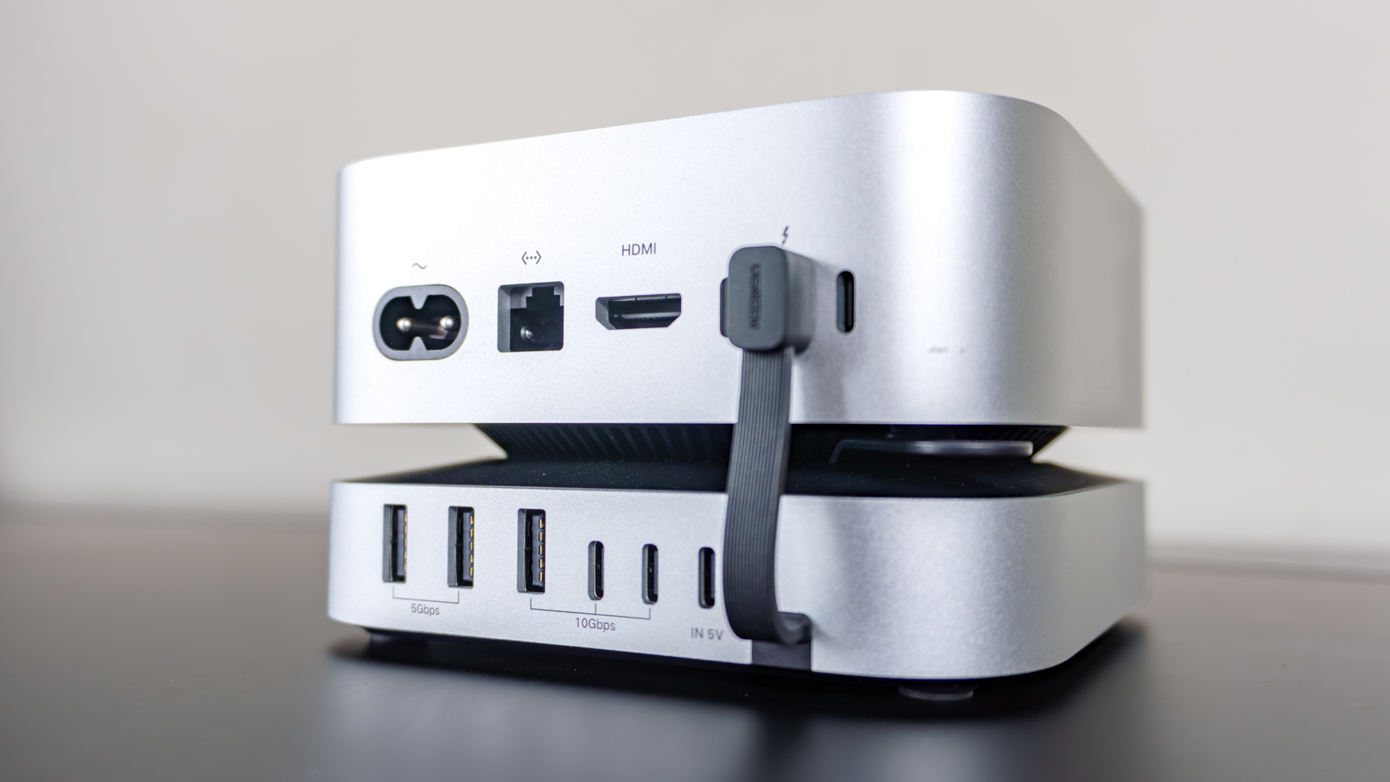 The rear ports on the Ugreen Mac Mini M4 Dock &amp;amp; Stand