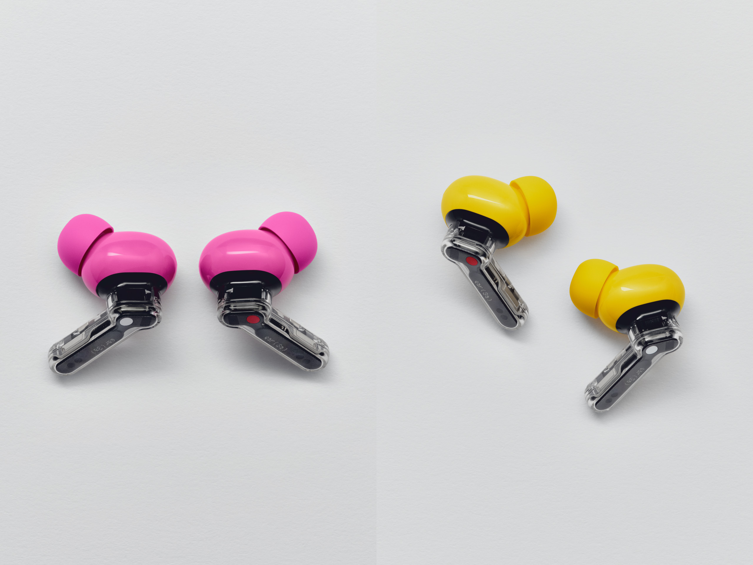 Nothing Ear (3a) in pink and yellow