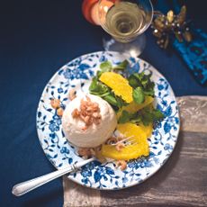 Prawn mousse with orange and watercress salad