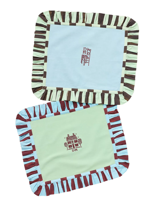 Damson Madder Ruffle Placemats, Set of 2